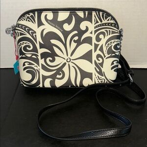 NWT HAPPY WAHINE Black and White Women's Bag Shoulder Bag with Long Strap